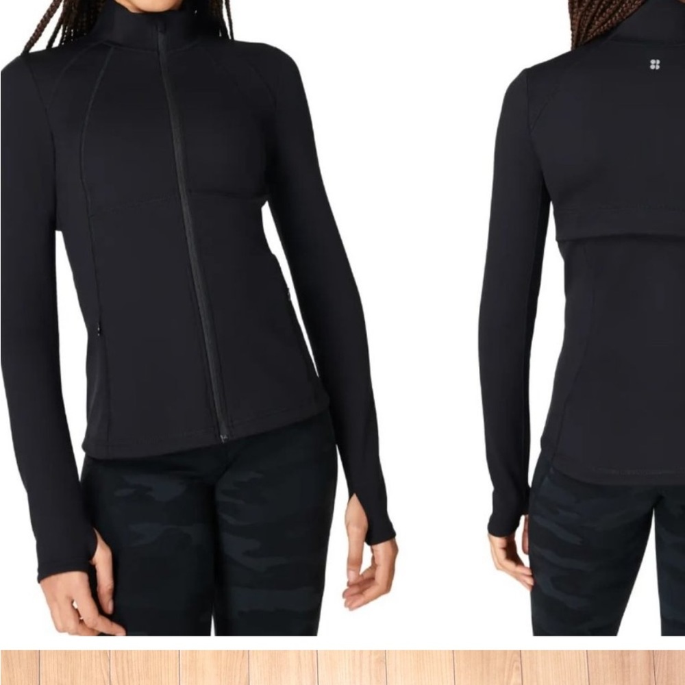 Sweaty Betty Power Boost Workout Full Zip Jacket Black Size xsmall new with tag